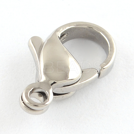 Tarnish Resistant Polished 316 Surgical Stainless Steel Lobster Claw Clasps STAS-R072-11-1