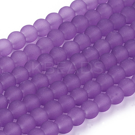 Baking Paint Transparent Glass Bead Strands GLAA-S031-6mm-32-1