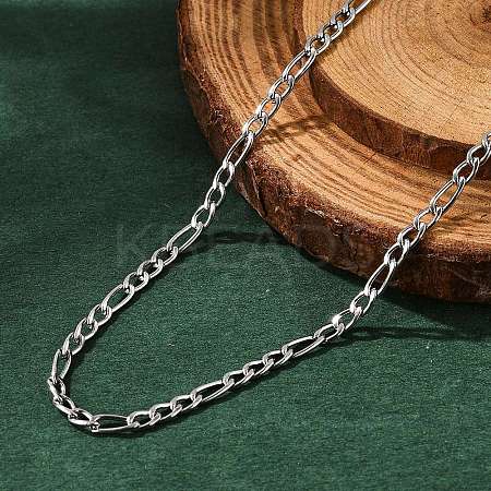 Non-Tarnish 304 Stainless Steel Figaro Chain Necklaces LS-STAS-K168-02P-1