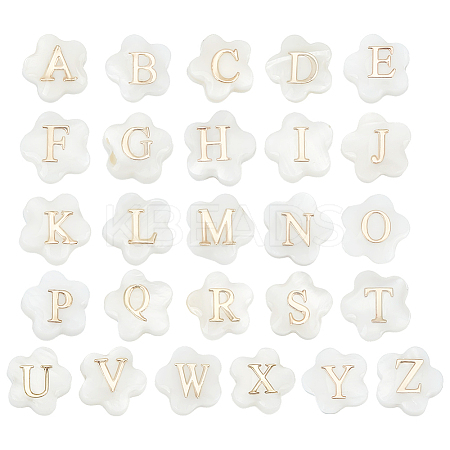 26Pcs 26 Styles Natural White Shell Flower Beads BSHE-PH0001-60-1