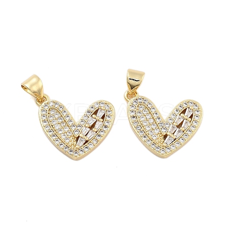 Brass Pave Clear Cubic Zirconia Pendants KK-U009-05I-G-1