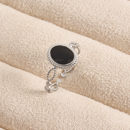 304 Stainless Steel with Enamel Cuff Open Rings for Women CS7687-2-1