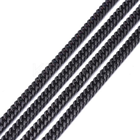 304 Stainless Steel Diamond Cut Curb Chains CHS-F013-02EB-1