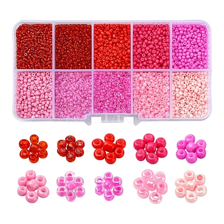8500Pcs 10 Style Glass Seed Beads SEED-YW0001-80A-1