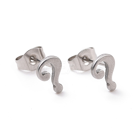 304 Stainless Steel Question Mark Stud Earrings for Women Men EJEW-G318-06P-1
