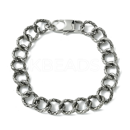 304 Stainless Steel Twisted Bracelets for Women Men BJEW-C063-06AS-1