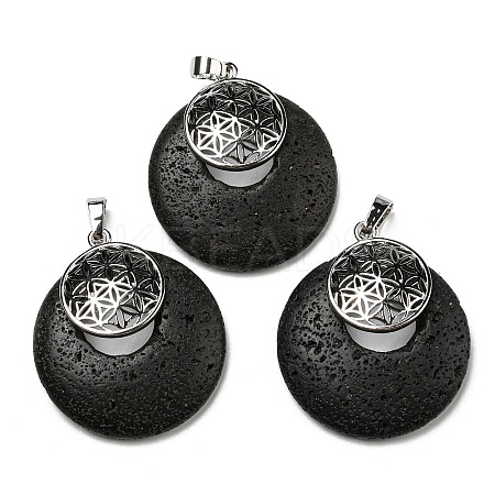 Natural Lava Rock Pendants KK-F751-M-A11-1