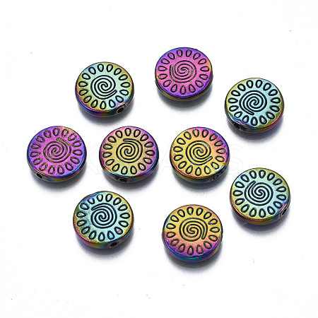 Rack Plating Rainbow Color Alloy Beads PALLOY-S180-362-1