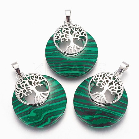 Synthetic Malachite Pendants G-F573-C01-1