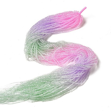 Transparent Gradient Color Glass Beads Strands X1-GLAA-H021-01B-02-1
