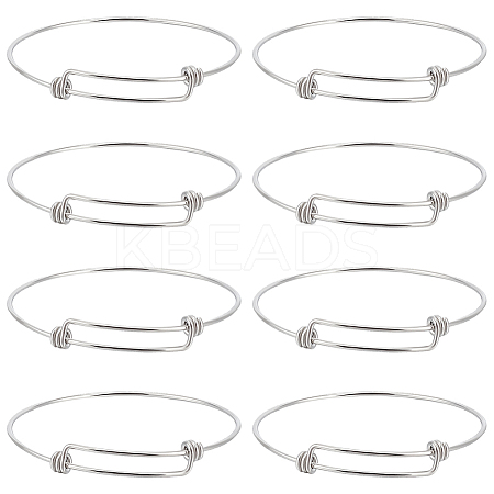 10Pcs Adjustable 304 Stainless Steel Bangles Making  MAK-BBC0001-16-1