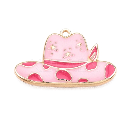 Rack Plating Alloy Enamel Pendants X-ENAM-N056-381KCG-01-1