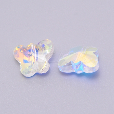 Glass Butterfly Beads LS-GLAA-WH0025-34F-1