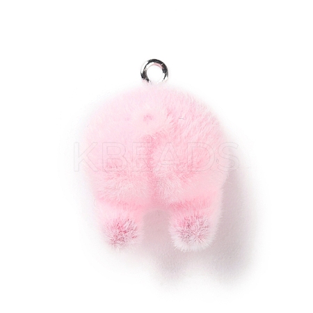 Flocking Resin Cute Pendants RESI-A040-01B-1