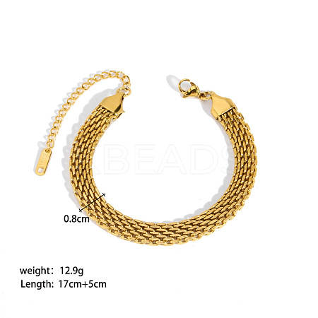 European Style 304 Stainless Steel Mesh Chains Bracelet for Women HM2215-1-1