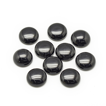 Synthetic Black Stone Cabochons G-R416-14mm-46-1-1