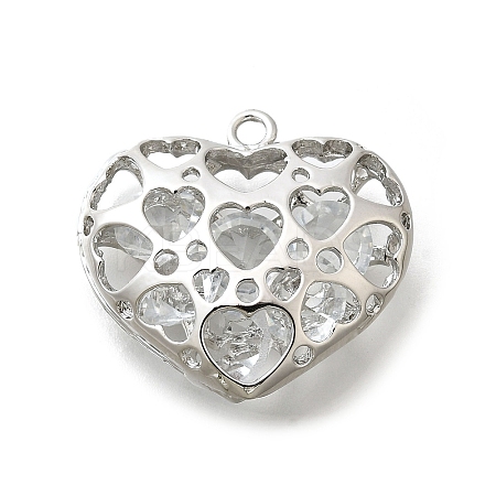 Brass with Cubic Zirconia Pendants KK-E792-30P-02-1