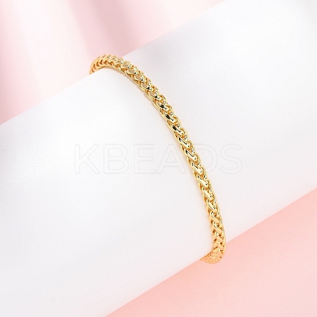 Brass Wheat Chain Bracelets Women BJEW-C140-03G-1