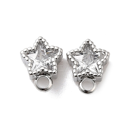 Brass with Cubic Zirconia Stud Earring Finding LS-KK-Q048-17P-1