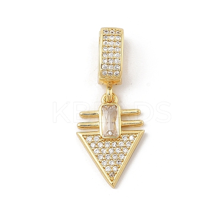 Brass Micro Pave Cubic Zirconia European Dangle Pendants KK-U047-19G-03-1