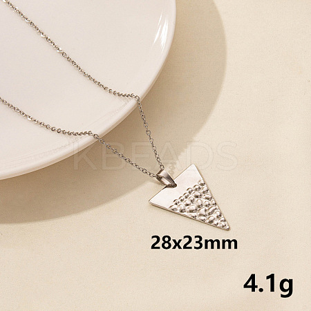 Stylish Stainless Steel Geometric Triangle Pendant Necklace for Women PD6789-3-1