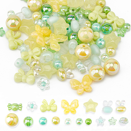 SUNNYCLUE 170Pcs 17 Styles Opaque & Transparent Acrylic Beads MACR-SC0002-15-1