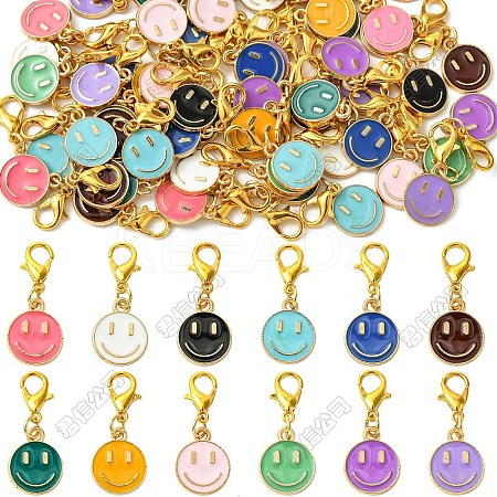 Alloy Enamel Pendant Decorations HJEW-YW00107-1