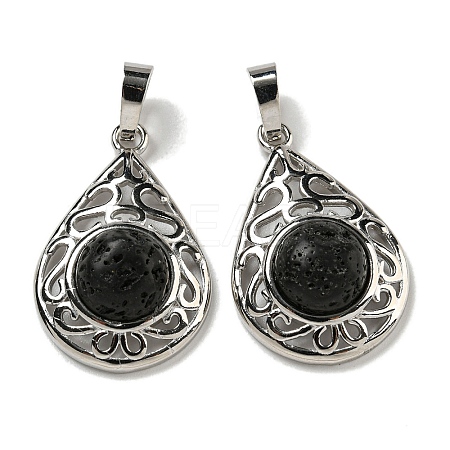 Natural Lava Rock Pendants G-Q158-05P-28-1