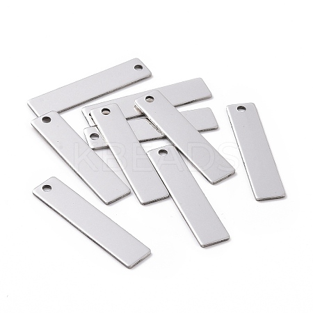 Tarnish Resistant 201 Stainless Steel Rectangle Stamping Blank Tag Pendants STAS-R064-15B-1
