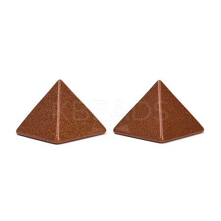 Synthetic Goldstone Orgonite Pyramid Display Decorations G-C186-07G-1