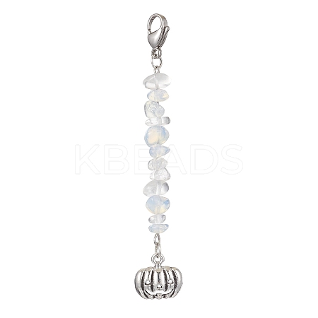 Halloween Pumpkin Alloy Pendant Decorations HJEW-JM02073-04-1