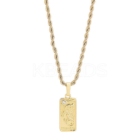 1Pc Brass with Cubic Zirconia Pendants Necklaces NJEW-LP0001-46C-G-1