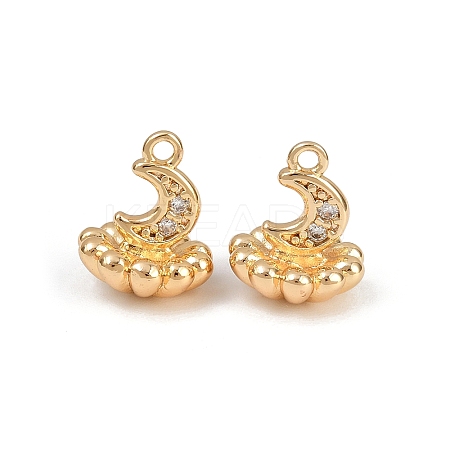 Brass Micro Pave Cubic Zirconia Pendants KK-K407-22G-1
