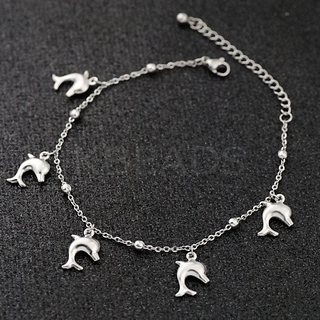 Bohemia Style Ocean Theme 304 Stainless Steel Anklets WG73A42-10-1