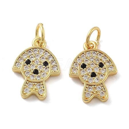 Brass Micro Pave Cubic Zirconia Pendants KK-C092-16G-1