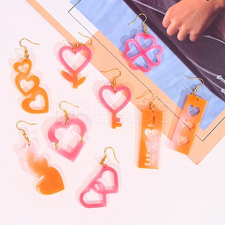 Heart Earrings Pendants DIY Silicone Mold DIY-Q033-06B-1