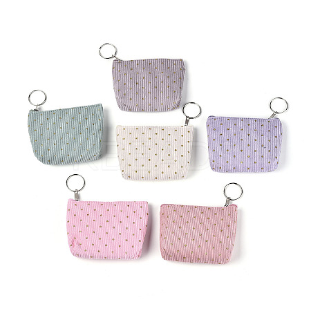 Polka Dot Corduroy Wallets AJEW-N003-22-1