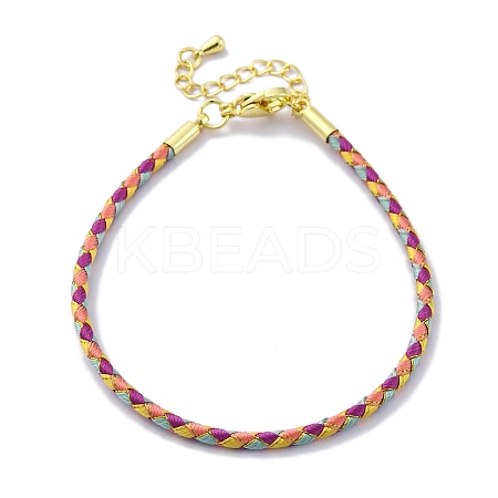 Polyester Cord Braided Bracelet Makings MAK-Z003-01G-25-1