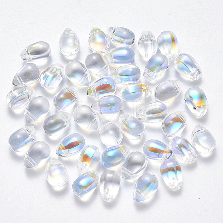 Transparent Spray Painted Glass Charms LS-GLAA-R211-03-D05-1