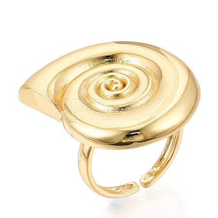 Brass Adjustable Open Cuff Rings for Women RJEW-N051-01B-G-1
