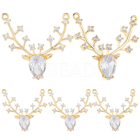 10Pcs Brass Micro Pave Cubic Zirconia Pendants FIND-BBC0004-28A-01-1