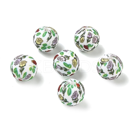 Floral Silicon Beads SL-CBAC986-03B-1
