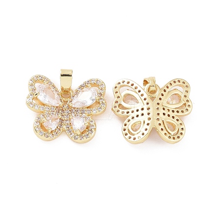 Brass Micro Pave Cubic Zirconia Pendants KK-E068-VC403-1