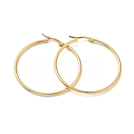 PVD Vacuum Plating 201 Stainless Steel Hoop Earrings with 304 Stainless Steel Pins for Women LS-EJEW-D279-12G-03-1
