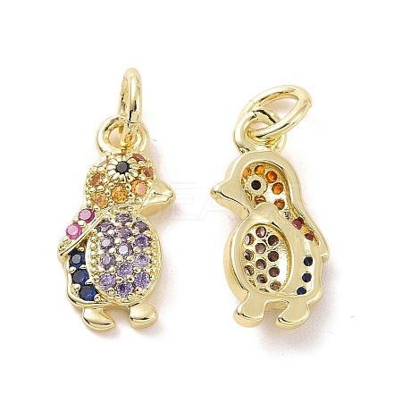 Brass Micro Pave Cubic Zirconia Pendants KK-E068-VF120-1