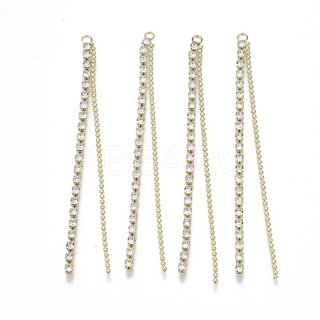 Brass Rhinestone Cup Chain Big Pendants KK-R129-06G-1