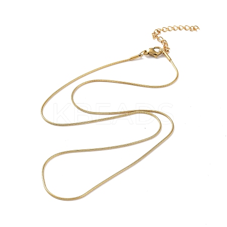 PVD Vacuum Plating 304 Stainless Steel Round Snake Chain Necklace with Lobster Claw Clasps STAS-P045-11G-A-1