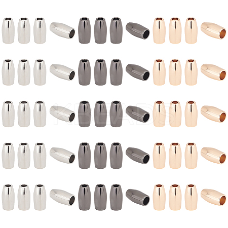60Pcs 3 Colors Zinc Alloy Cord Ends FIND-GO0002-86A-1