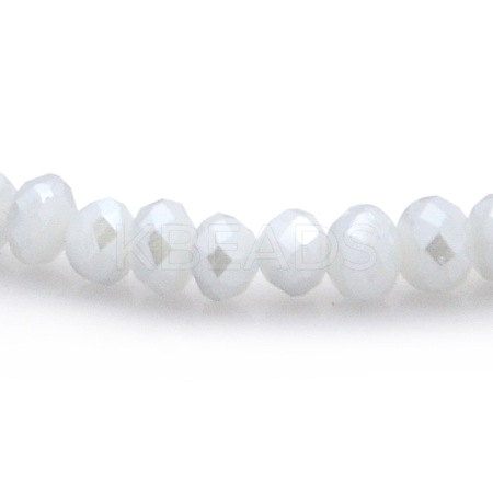 Pearl Luster Plated Faceted Rondelle Imitation Jade Glass Beads Strands GLAA-A024B-PL02-1