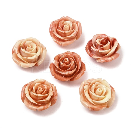 Synthetic Coral Dyed Carved Beads SHEL-Z003-03E-1